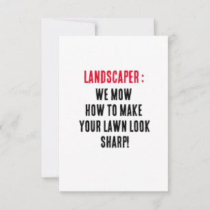 Carte De Remerciements Landscaper Nous tondons comment faire votre appare