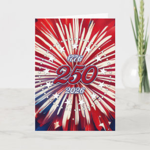 Carte De Remerciements L'anniversaire des 250 ans d'Amérique 1776-2026 Fe