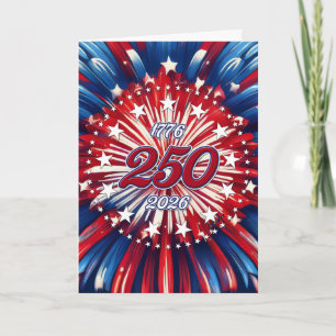 Carte De Remerciements L'anniversaire des 250 ans de l'Amérique 1776-2026