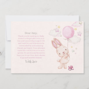 Carte De Remerciements Lapin Baby shower fille