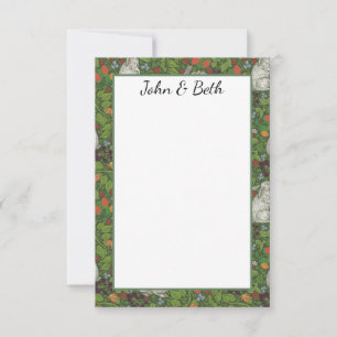 Carte De Remerciements Lapin blanc Vintage victorien dans le jardin