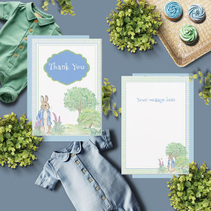 Carte De Remerciements Lapin Bunny Baby shower bleu
