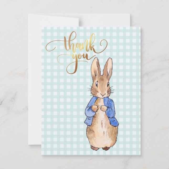 Carte De Remerciements Lapin classique de Pâques (Devant)