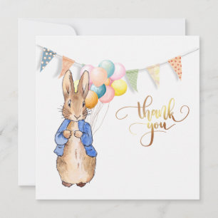 Carte De Remerciements Lapin classique en veste bleue