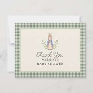 Carte De Remerciements Lapin de Conte de Fées Sage Vintage Baby Shower