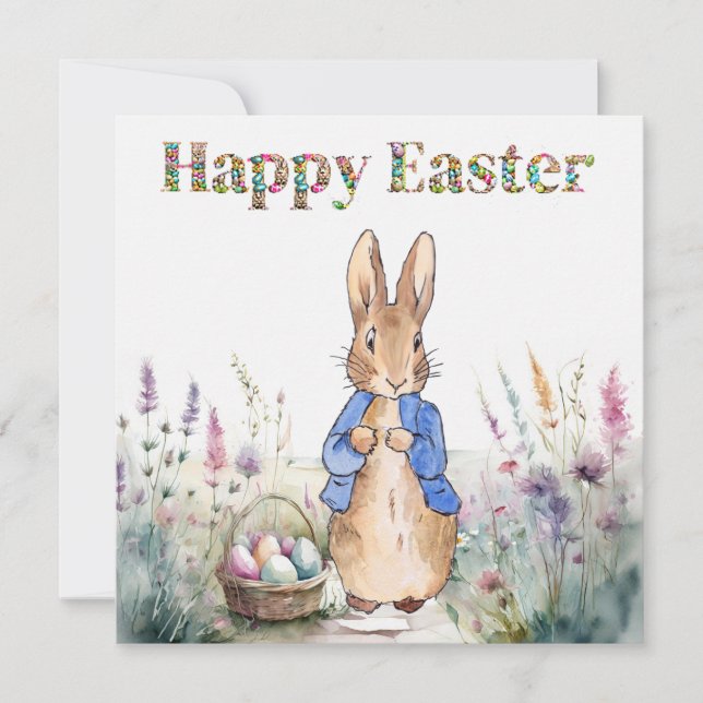 Carte De Remerciements lapin de Pâques (Devant)