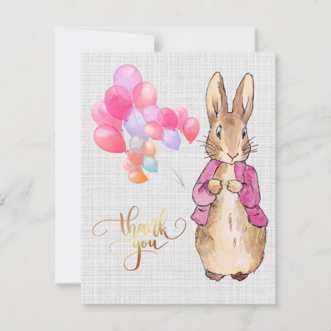Carte De Remerciements Lapin de Pâques classique (Devant)