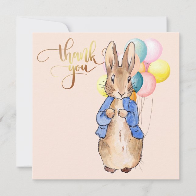 Carte De Remerciements Lapin de Pâques classique (Devant)