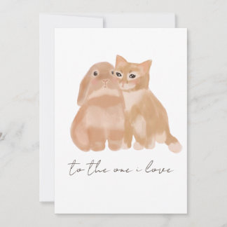 Carte De Remerciements lapin et chat !