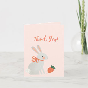 Carte De Remerciements Lapin et fraise