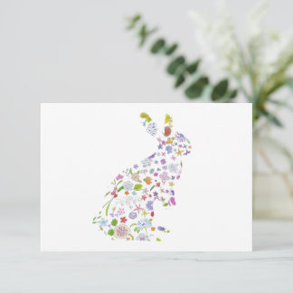 Carte De Remerciements Lapin Floral