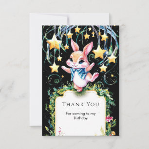 Carte De Remerciements Lapin Magique de la Forêt Anniversaire