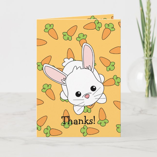 Carte De Remerciements Lapin mignon de Lil - customisé (Devant)