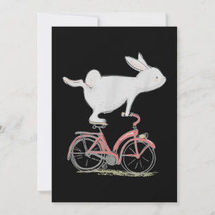 Carte De Remerciements Lapin Mignonne Sur Vélo Vélo Vélo Vélo Vélo