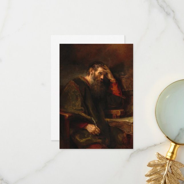 Carte De Remerciements L'apôtre Paul par Rembrandt van Rijn (Devant/Arrière en situation)