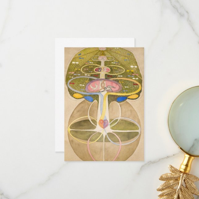 Carte De Remerciements L'arbre du savoir par Hilma af Klint (Devant/Arrière en situation)