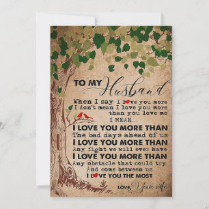 Carte De Remerciements L'art de l'épouse à mon mari Je t'aime plus