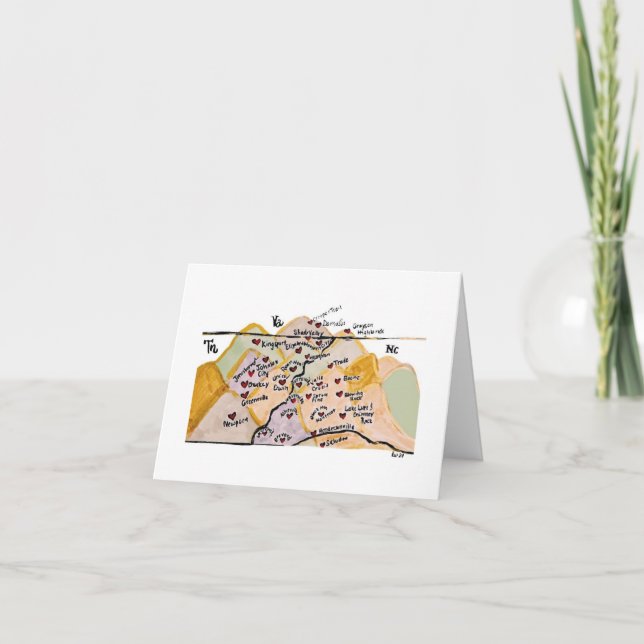 Carte De Remerciements L'art de Mountain Strong (Devant)
