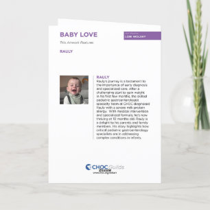 Carte De Remerciements L'art des enfants pour le CHOC - L'amour du bébé