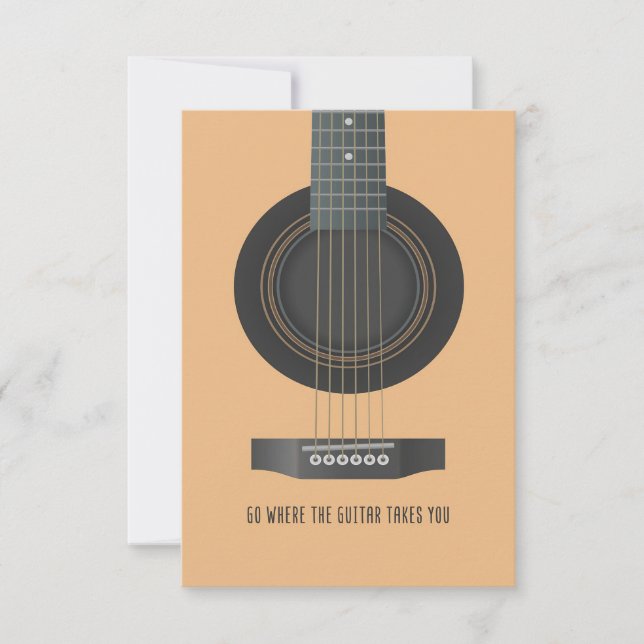 Carte De Remerciements L'Art Musique Va Là Où La Guitare Vous Emmène (Devant)
