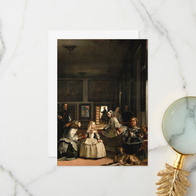 Carte De Remerciements Las Meninas par Diego Velazquez (Devant/Arrière en situation)