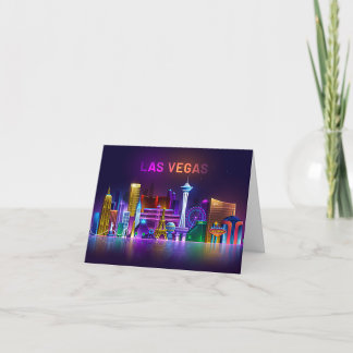 Carte De Remerciements Las Vegas Neon Skyline Greeting Card