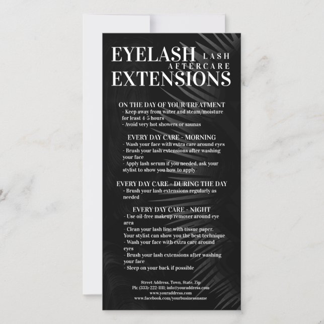 Carte De Remerciements Lash Aftercare Black Eyelash Shadow Gradient Mesh (Devant)