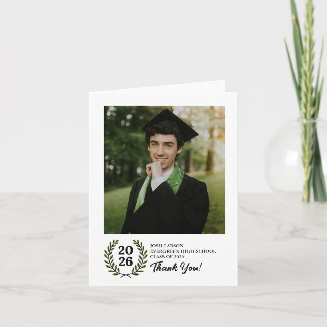 Carte De Remerciements Laurel Crest promotion 2026 (Devant)