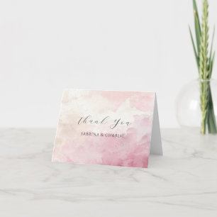 Carte De Remerciements Lavage à l'aquarelle rose blush élégant