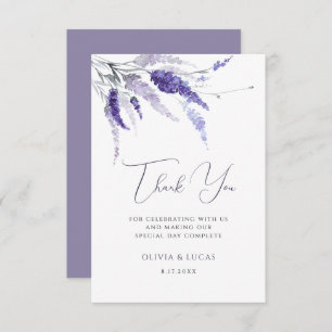 Carte De Remerciements Lavande Fleurs sauvages botaniques floraux Mariage