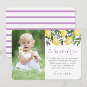 Carte De Remerciements Lavender Lemons Little Girl Anniversaire Photo