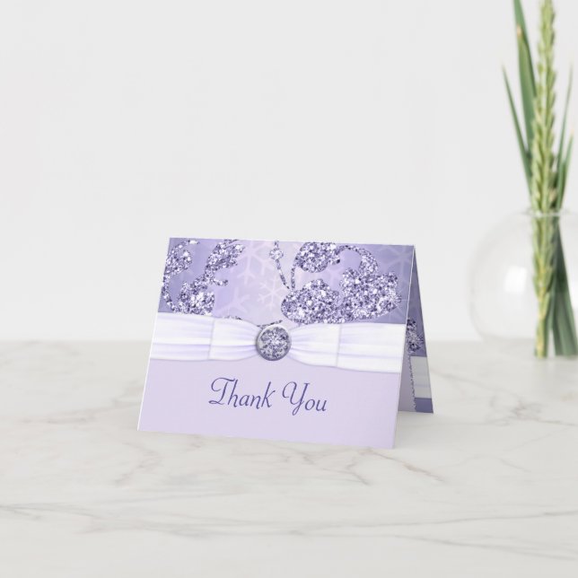 Carte De Remerciements Lavender Sparkle Wonderland Mariage (Devant)