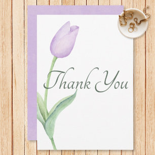 Carte De Remerciements Lavender Tulip Solo Purple Mariage moderne