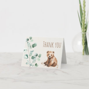 Carte De Remerciements L'aventure attend le baby shower de l'ours foresti