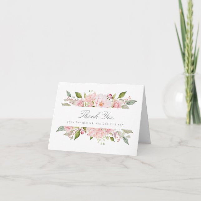 Carte De Remerciements Lavish rose Roses Mariage (Devant)