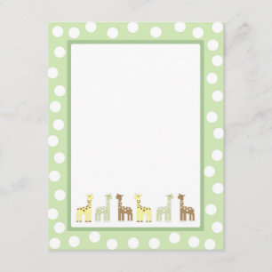 Carte De Remerciements Le baby shower de girafe vous remercient des notes