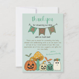 Carte De Remerciements Le Baby shower de la petite boule d'Halloween des