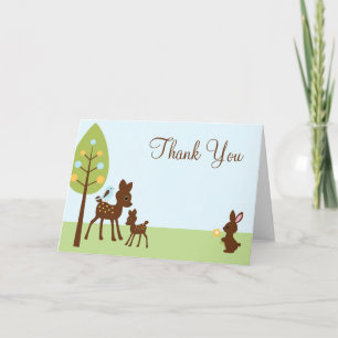 Carte De Remerciements Le Baby shower des animaux des bois