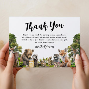 Carte De Remerciements Le Baby shower des animaux des bois
