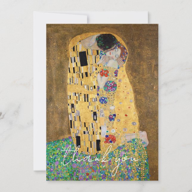 Carte De Remerciements Le Baiser par Gustav Klimt (Devant)