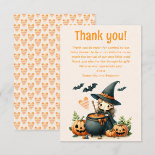 Carte De Remerciements Le bébé brasse le baby shower d'Halloween