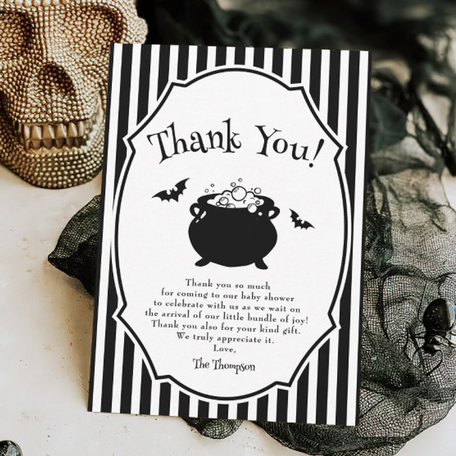 Carte De Remerciements Le bébé brasse le Baby shower d'Halloween (Créateur téléchargé)
