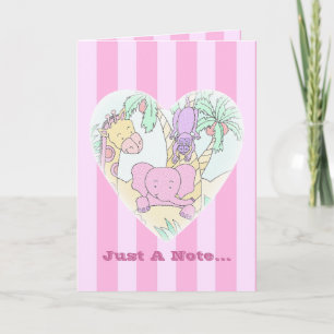 Carte De Remerciements Le bébé de jungle Coeur-Vous remercient