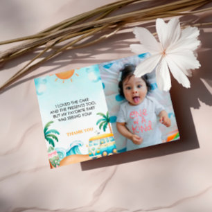 Carte De Remerciements Le Big One, photo d'anniversaire Surf