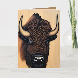 Carte De Remerciements Le Bison Majestueux - Un Symbole De Pouvoir Et De