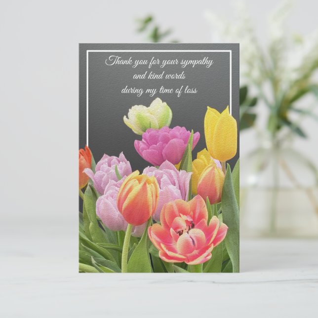 Carte De Remerciements Le Bouquet Des Tulipes (Debout devant)