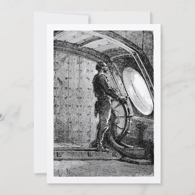 Carte De Remerciements Le capitaine Nemo du capitaine Jules Verne Le Naut (Devant)