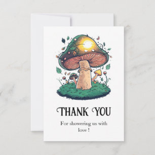 Carte De Remerciements Le Charmant Baby shower De Champignons