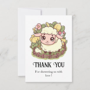 Carte De Remerciements Le Charmant Petit Baby shower Mouton