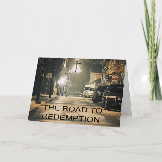 Carte De Remerciements Le chemin vers la rédemption. (Devant)